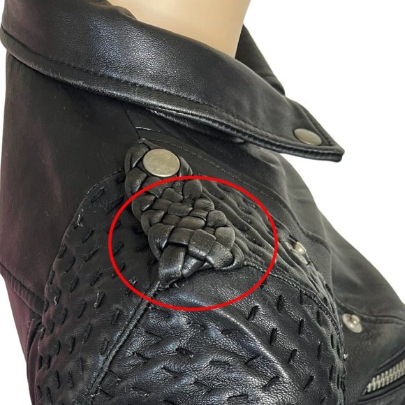 Maje Biker Moto Zip Jacket Black Lamb Leather Size 38 - Picture 5 of 16